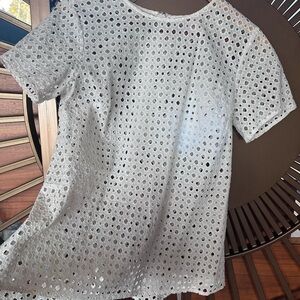 Michael Kors Elegant White Eyelet Women's Top